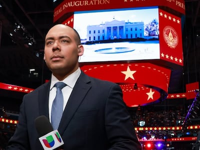 El periodista panameño Edwin Pitti cubre la investidura de Donald Trump