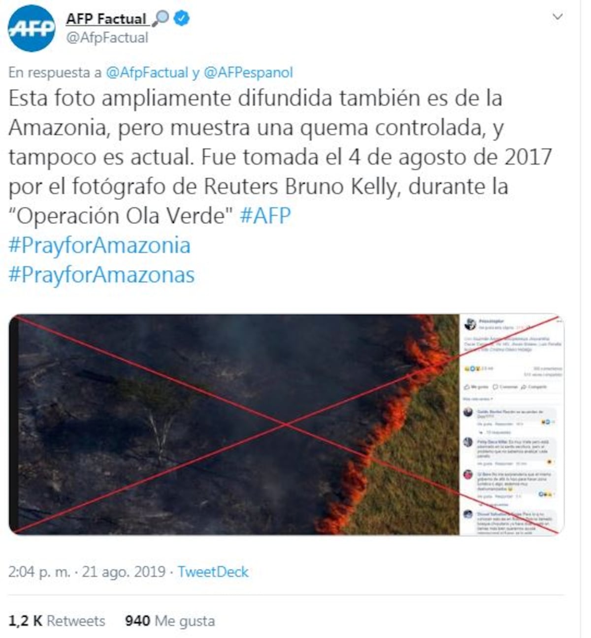 Las imágenes ‘engañosas’ del incendio de Amazonas