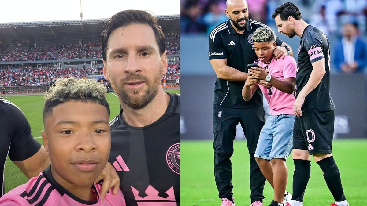 Caleb Fernández: el niño panameño de 13 años que se tomó una foto con Messi en la cancha del Rommel Fernández