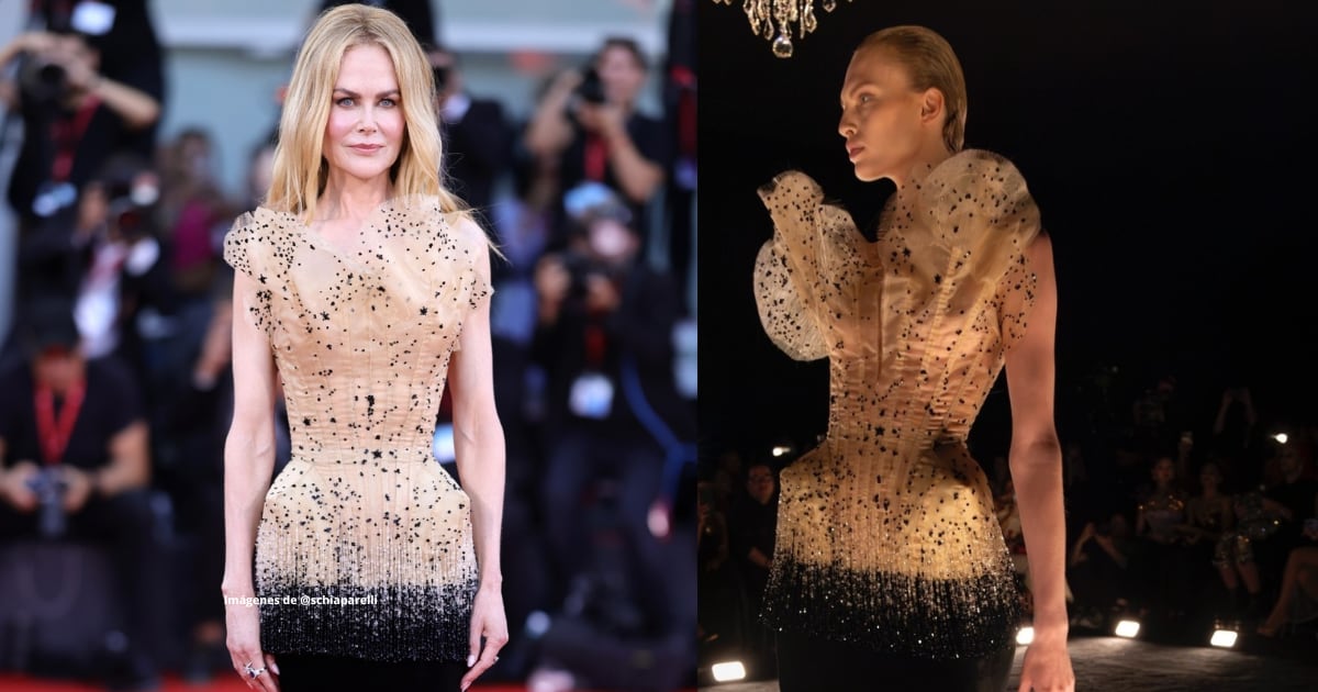 Directo de la pasarela: Nicole Kidman y su vestido de alta costura de Schiaparelli para el Festival de Venecia