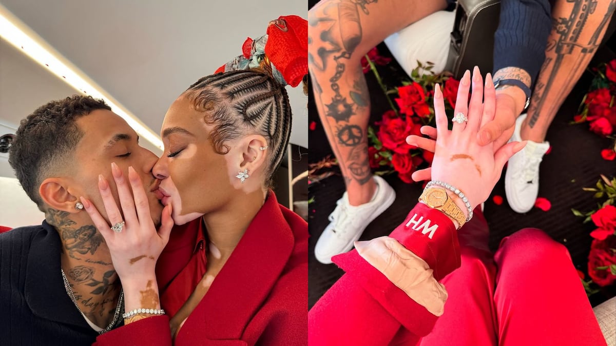 En avión privado y con un anillo de 8 quilates, la modelo Winnie Harlow se compromete con su novio Kyle Kuzma, jugador de la NBA