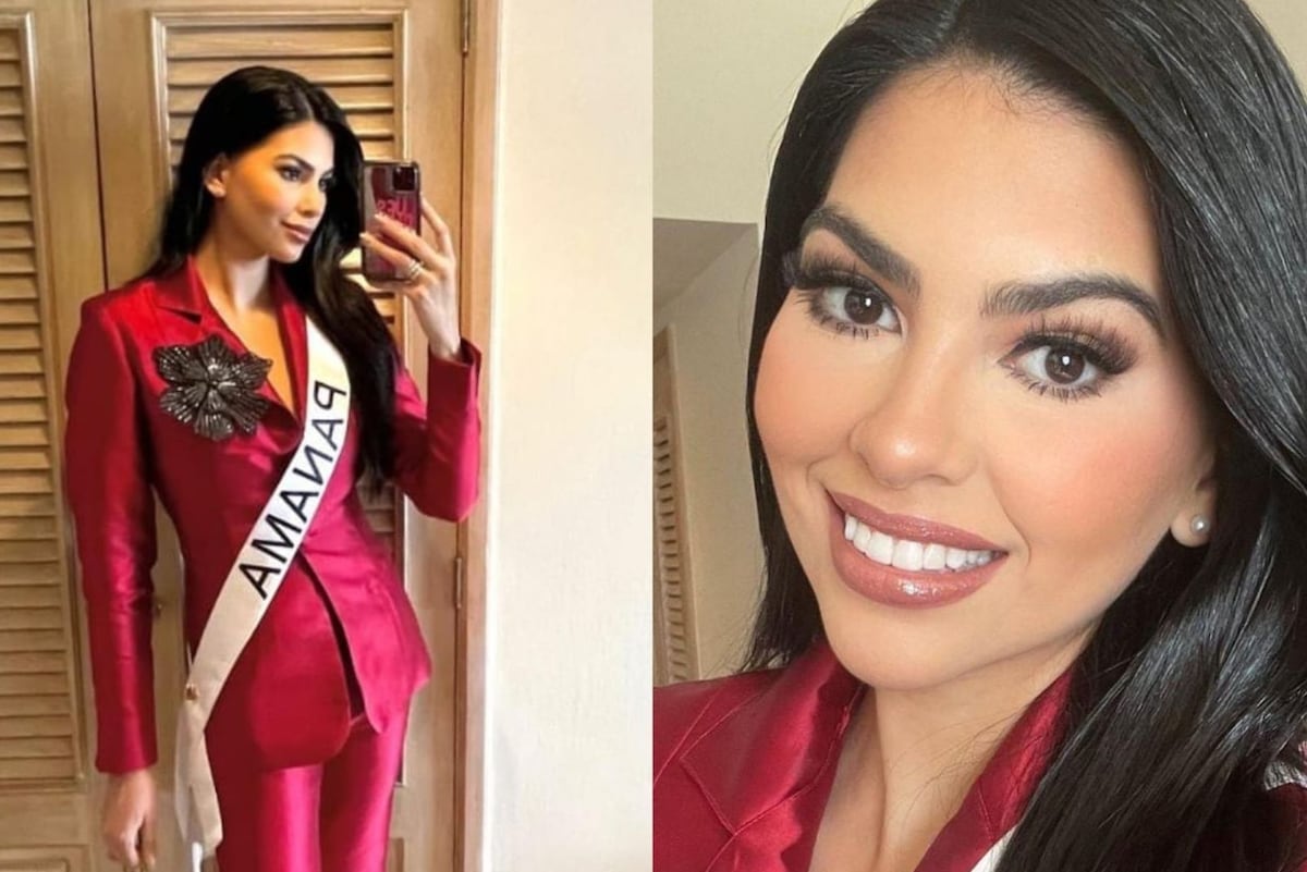 De rojo y llevando un broche de Santa Librada, así lució Natasha Vargas para su entrevista con el jurado de Miss Universo