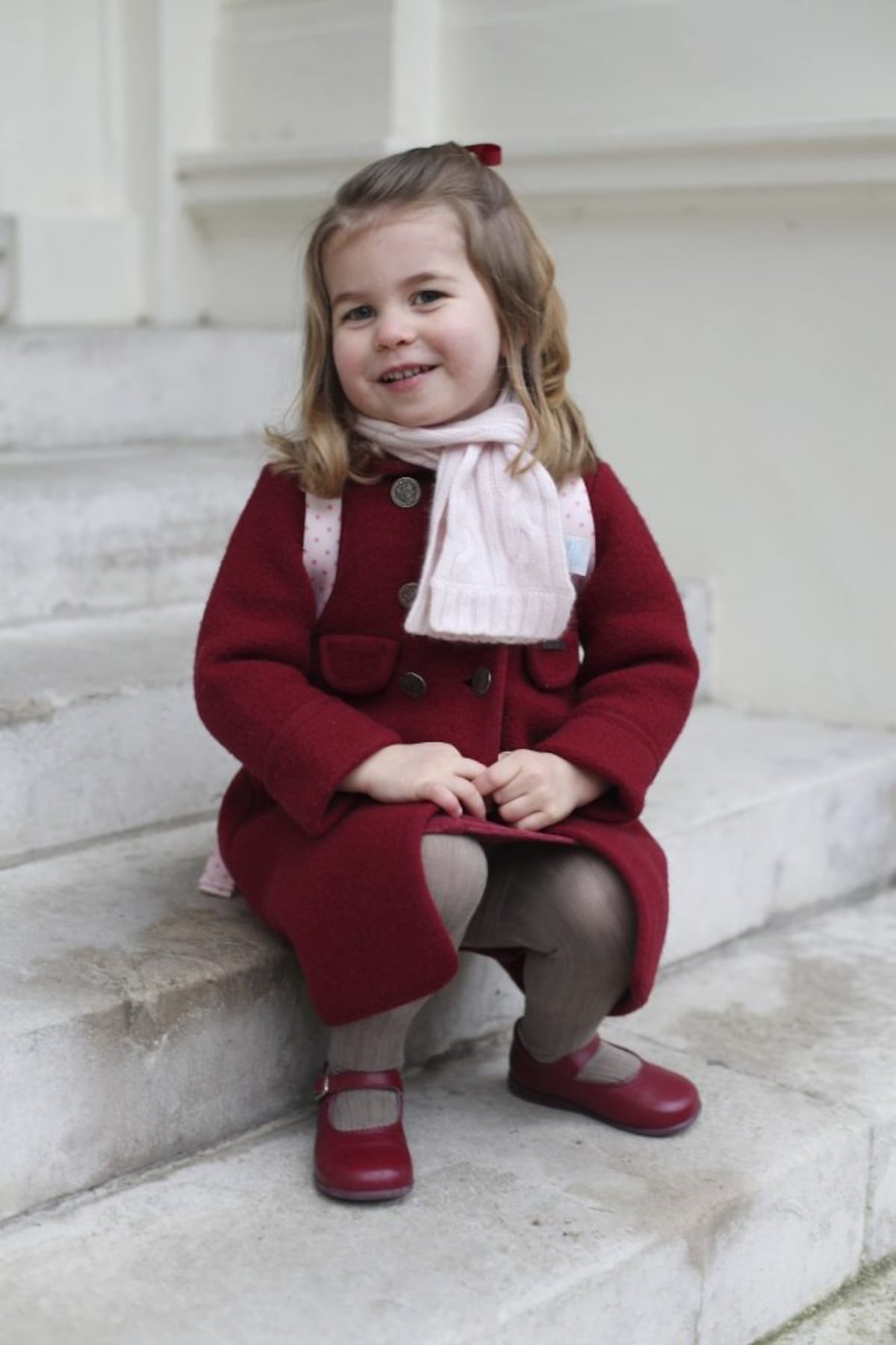 La princesa Charlotte en su primer día en la guardería