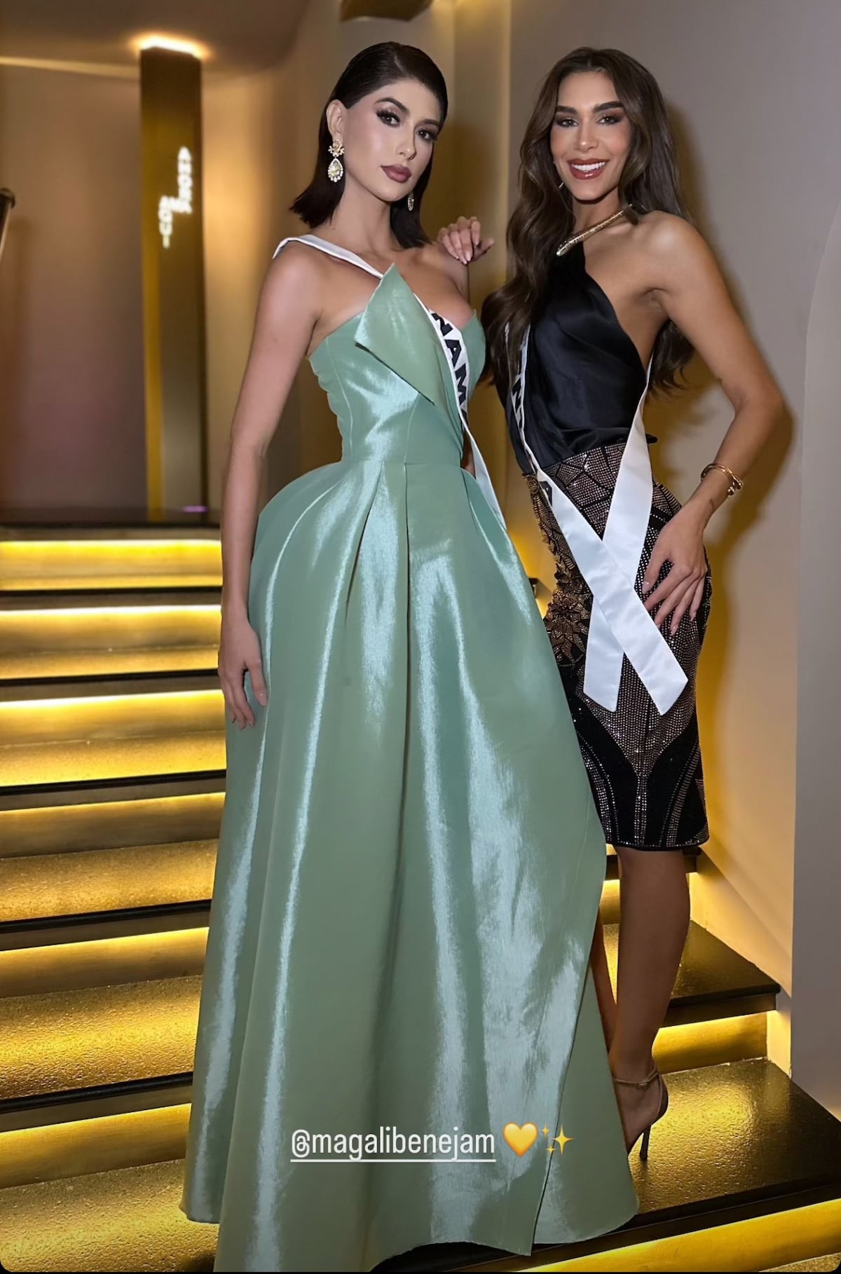 Princesa en verde menta: Miss Panamá, Italy Mora, en una cena de Miss Universo