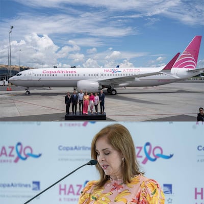 Un avión rosa por los cielos de América