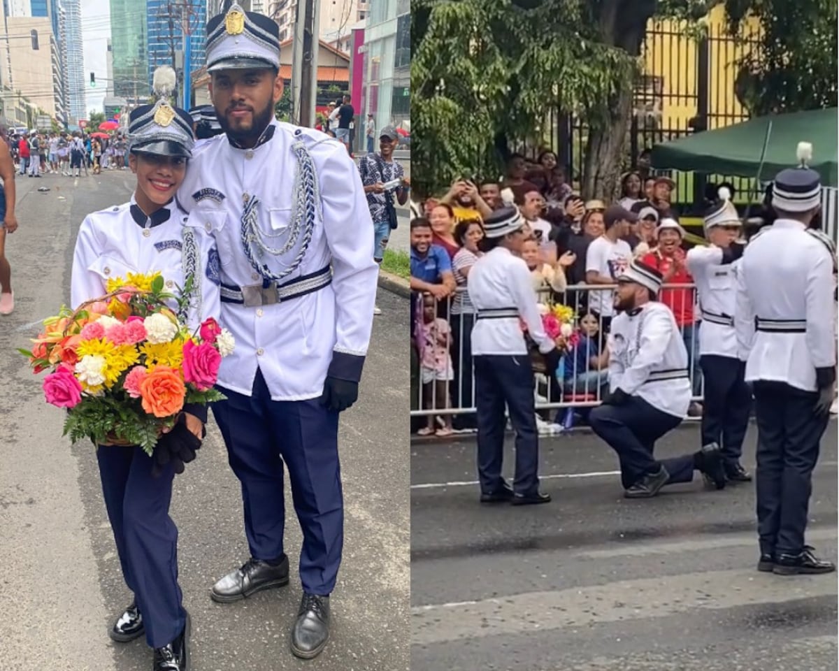 Los novios que se hicieron virales en un desfile patrio: ‘Lo hice para enamorarla más’