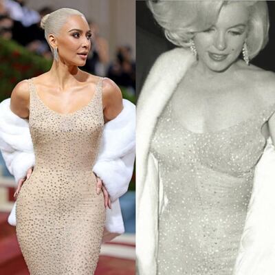 Del museo a la gala del Met: La historia del vestido de Marilyn Monroe que Kim Kardashian usó