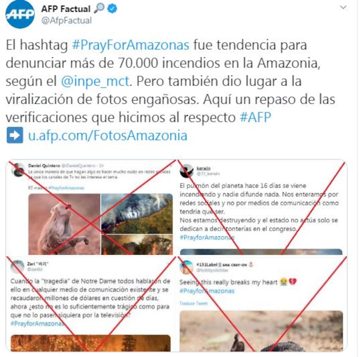 Las imágenes ‘engañosas’ del incendio de Amazonas