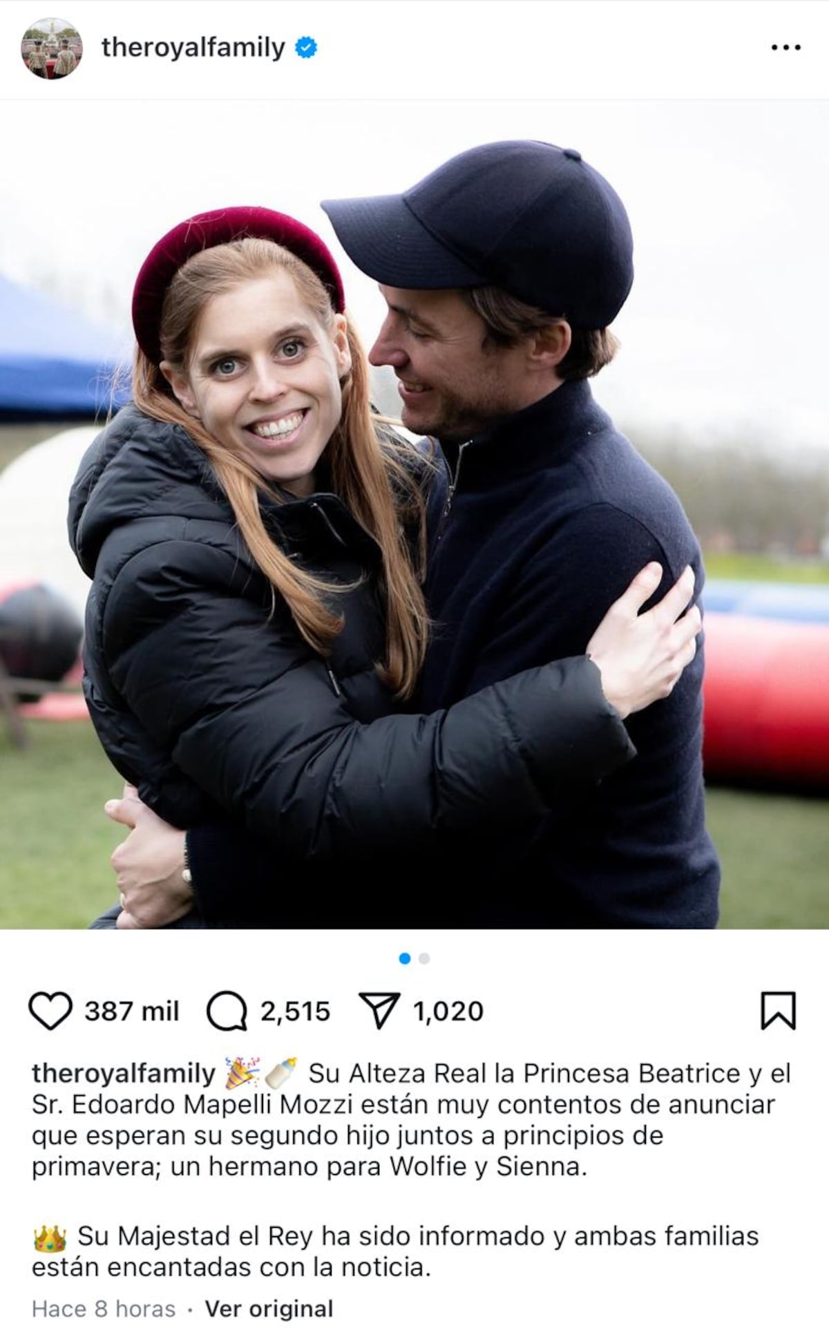 La familia real británica continúa creciendo: la princesa Beatrice de York espera su segundo hijo