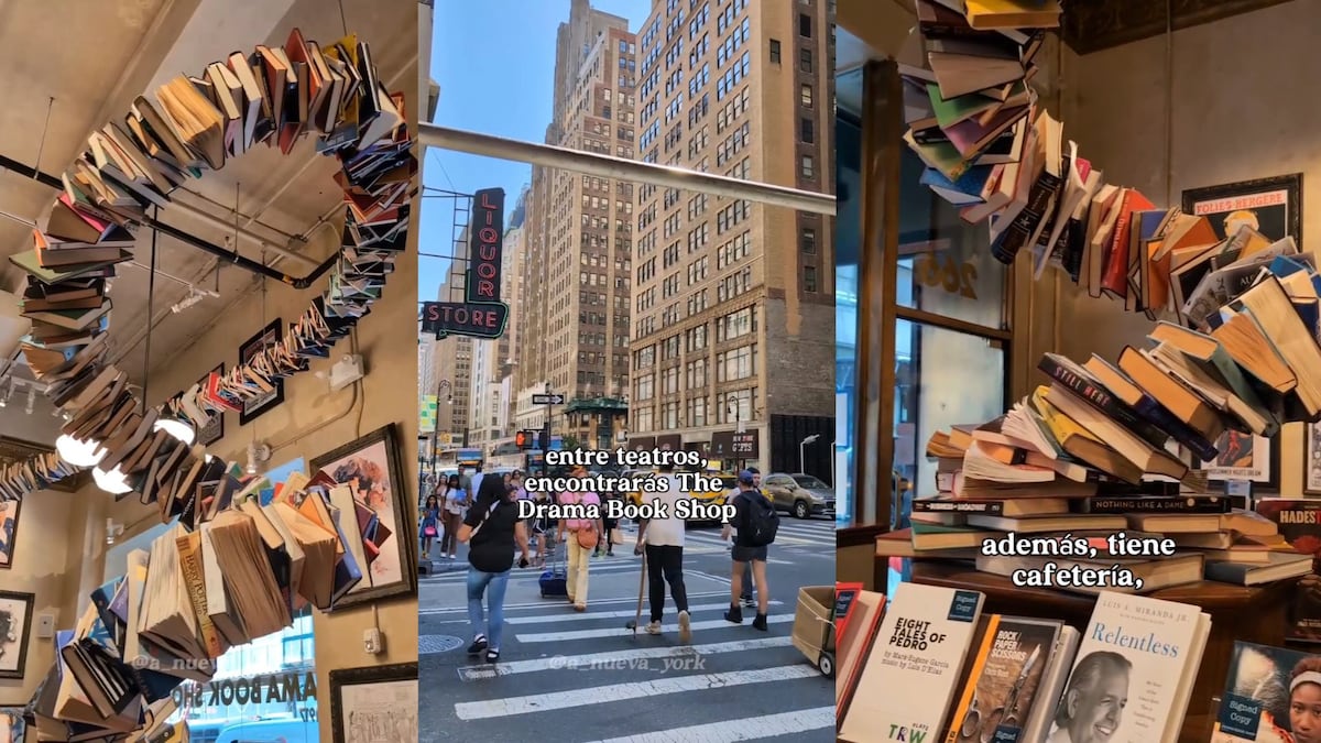 Los 2 mil 400 libros que cuelgan del techo de la librería The Drama Bookshop