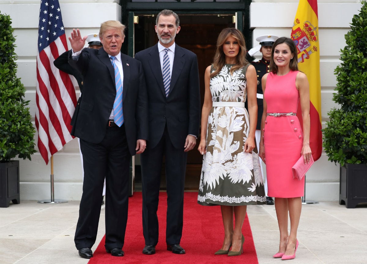 Letizia usa el vestido con el que Melania conoció a Lorena