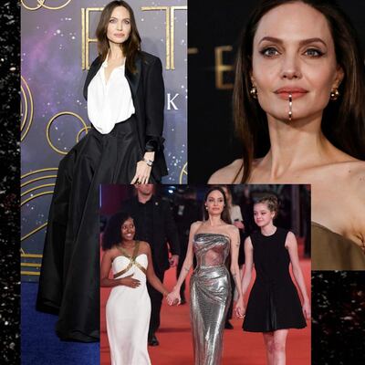 Los 5 ‘looks’ estelares de Angelina Jolie en la gira de Eternals