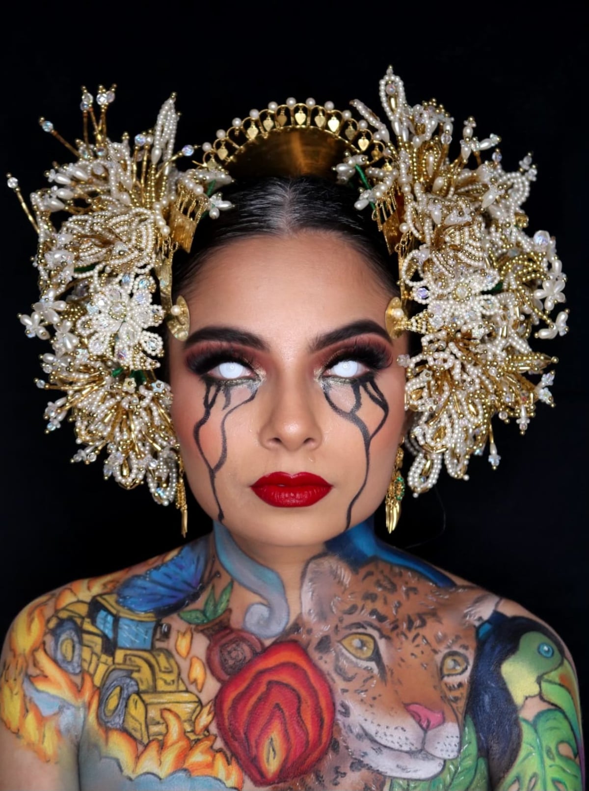 12 horas para crear un maquillaje inspirado en ‘El Oro de Panamá es Verde’ de Diablica Lunera