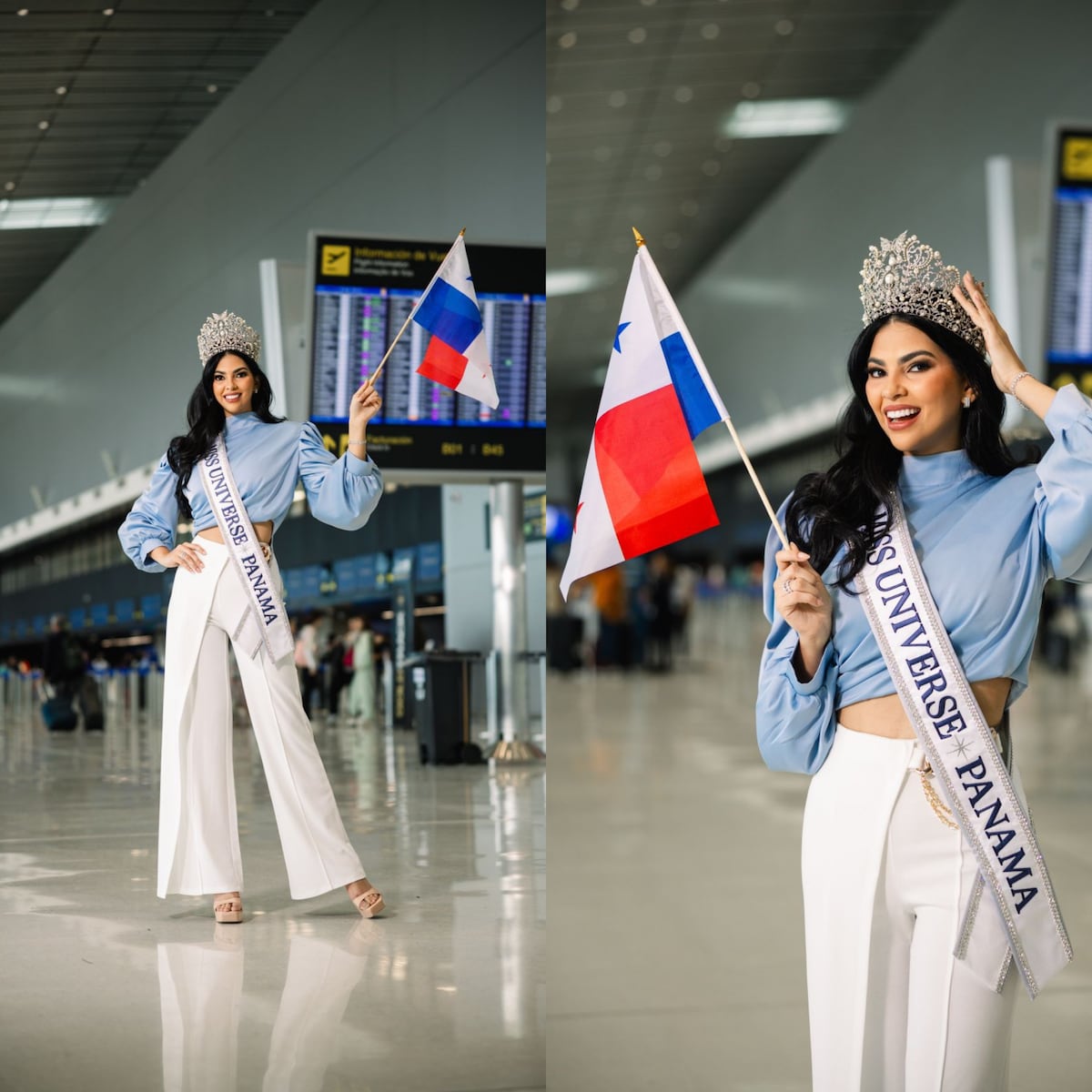 Con 10 maletas de viaje, Natasha Vargas parte hacia El Salvador para representar a Panamá en Miss Universo