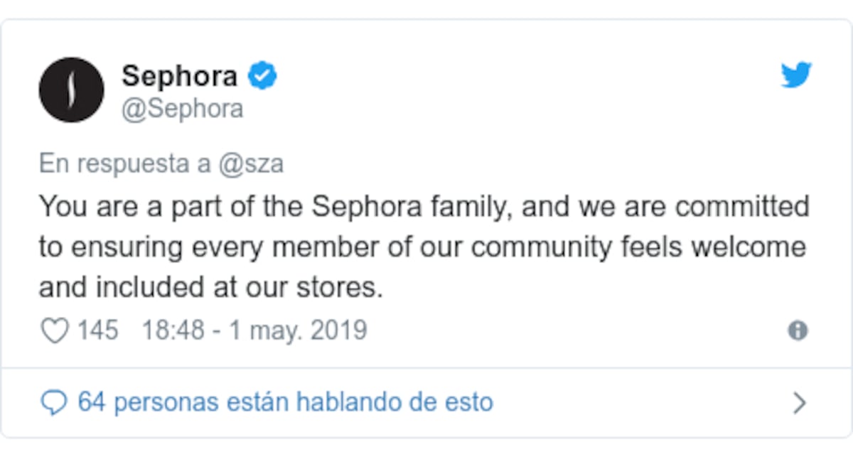 Sephora cierra sus puertas por una hora tras incidente racista con la cantante SZA