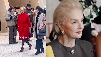 En tacones de aguja a los 86 años: Carolina Herrera llega al desfile de su marca en Nueva York 