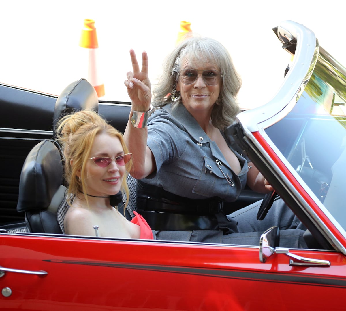 Lindsay Lohan y Jamie Lee Curtis durante el rodaje de Freaky Friday 2 en Los Ángeles