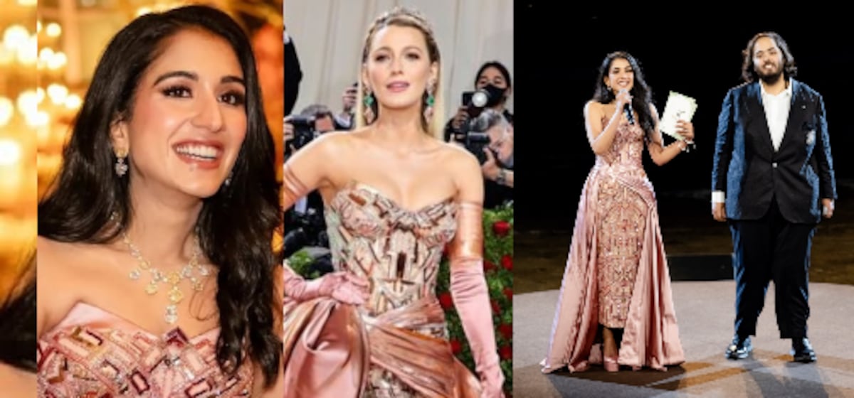 Radhika Merchant lleva vestido Versace de Blake Lively para su pre boda