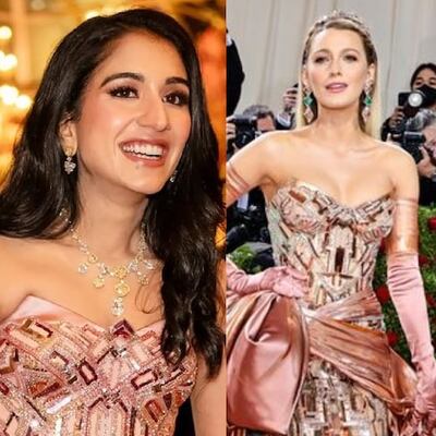 Radhika Merchant lleva vestido Versace de Blake Lively para su pre boda