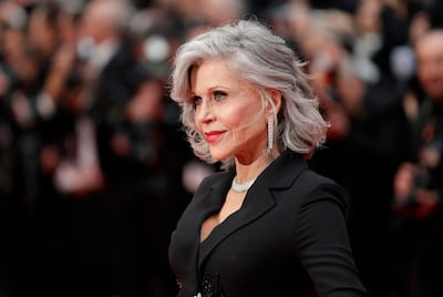 Jane Fonda y su jumpsuit negro en el Festival de Cine de Cannes