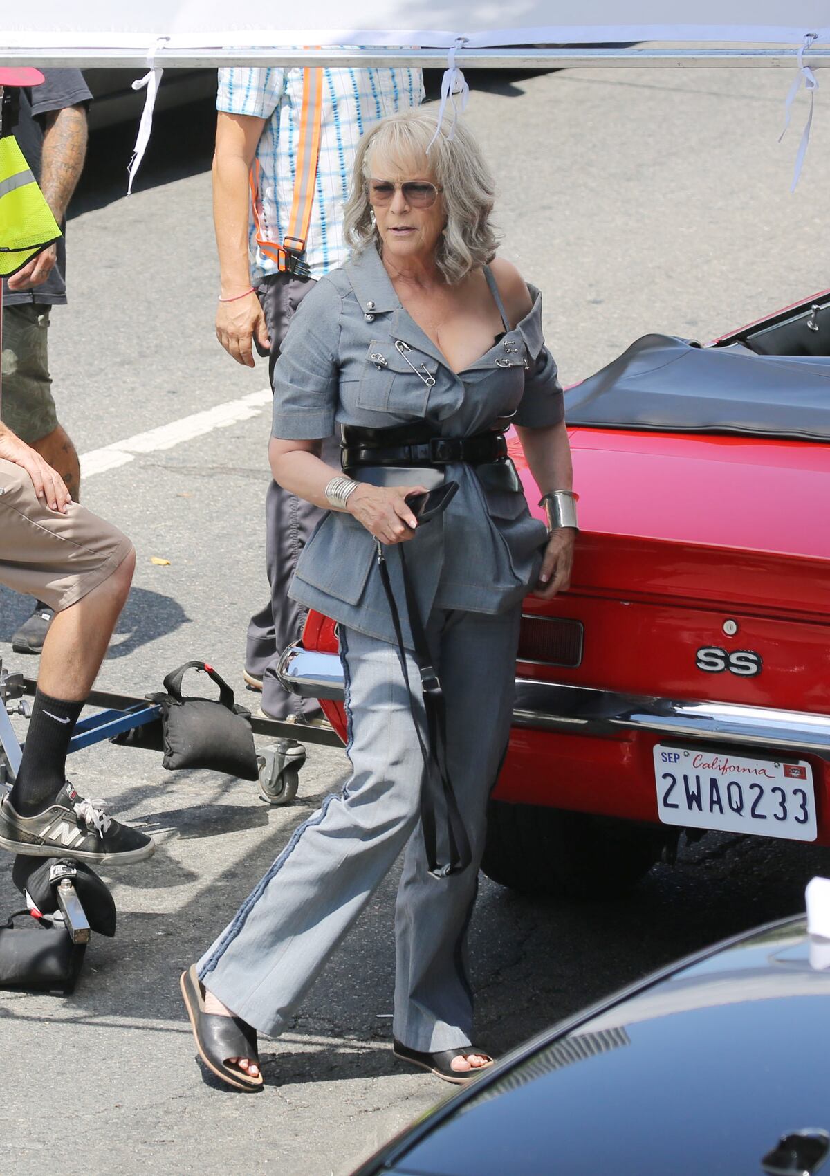 Lindsay Lohan y Jamie Lee Curtis durante el rodaje de Freaky Friday 2 en Los Ángeles