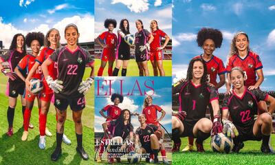 Jugadoras de la Selección Mayor Femenina en portada de revista Ellas edición impresa