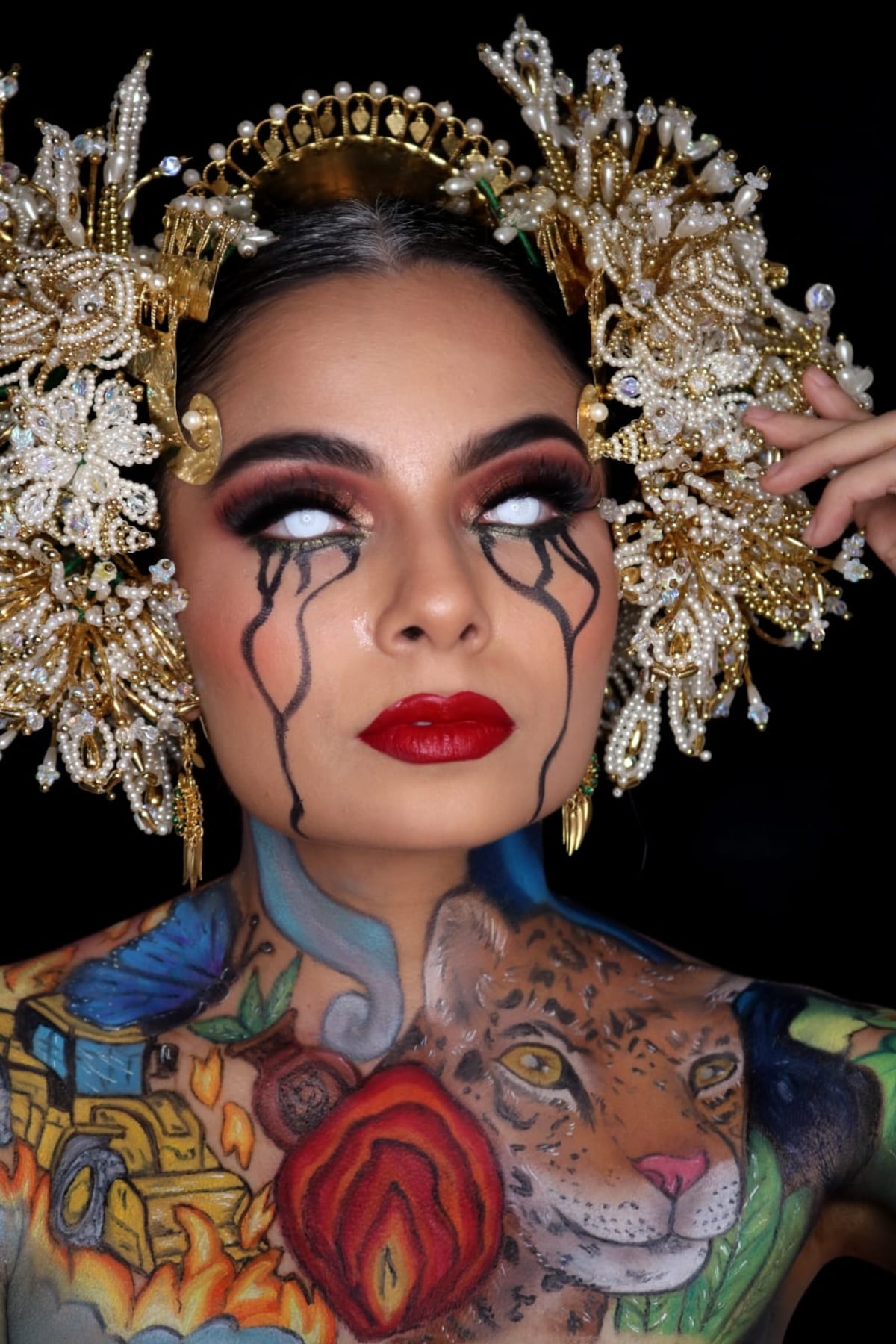 12 horas para crear un maquillaje inspirado en ‘El Oro de Panamá es Verde’ de Diablica Lunera