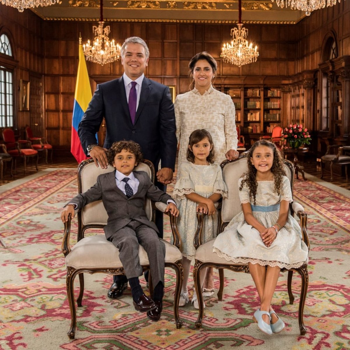 Las fotos oficiales de la familia presidencial de Colombia