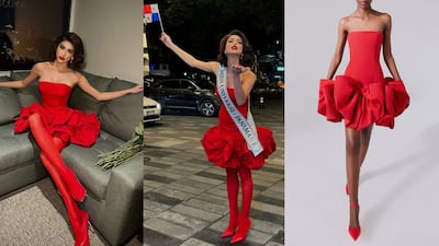 Miss Panamá, Italy Mora, llega vestida de Carolina Herrera a Miss Universo