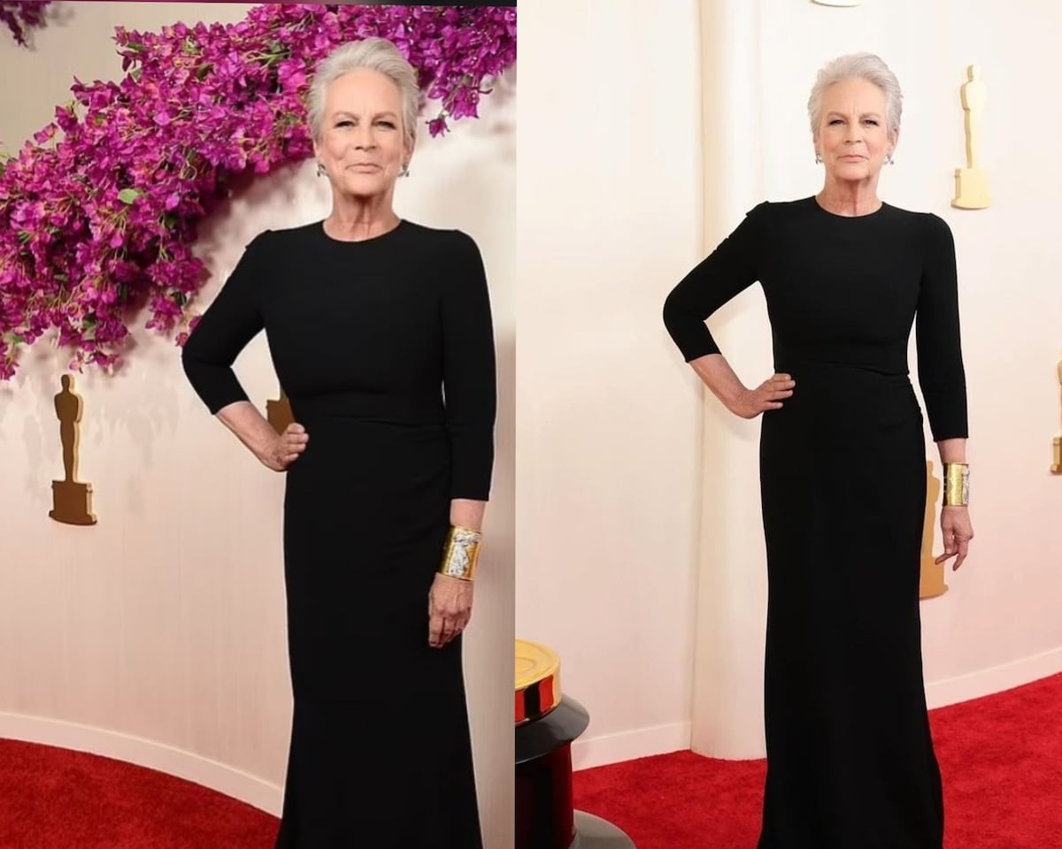 Jamie Lee Curtis enamora en los Óscar con un vestido negro básico de Dolce & Gabbana