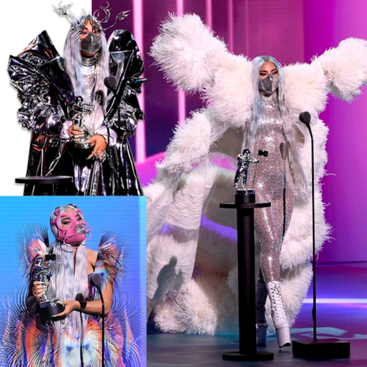 Los 9 atuendos y 6 mascarillas de Lady Gaga en los VMAs